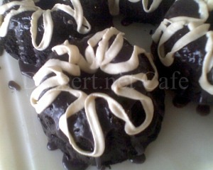 Black Velvet Mini Bundts with Cream Cheese frosting